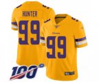 Minnesota Vikings #99 Danielle Hunter Limited Gold Inverted Legend 100th Season Football Jersey