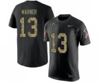 Los Angeles Rams #13 Kurt Warner Black Camo Salute to Service T-Shirt