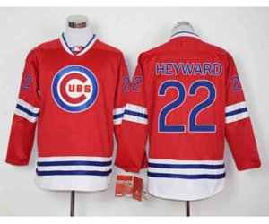 Chicago Cubs #22 Jason Heyward Red Long Sleeve Stitched Baseball Jersey
