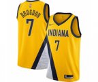Indiana Pacers #7 Malcolm Brogdon Authentic Gold Finished Basketball Jersey - Statement Edition
