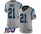 Carolina Panthers #21 Da'Norris Searcy Silver Inverted Legend Limited 100th Season Football Jersey