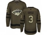 Minnesota Wild #3 Charlie Coyle Green Salute to Service Stitched NHL Jersey