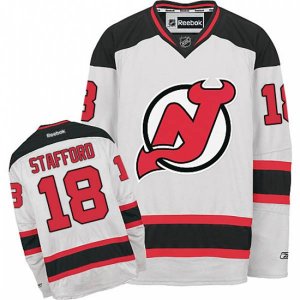 New Jersey Devils #18 Drew Stafford Authentic White Away NHL Jersey