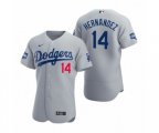 Los Angeles Dodgers Enrique Hernandez Gray 2020 World Series Champions Authentic Jersey