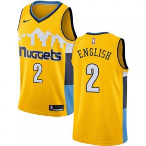 Denver Nuggets #2 Alex English Authentic Gold Alternate NBA Jersey Statement Edition