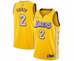 Los Angeles Lakers #2 Derek Fisher Swingman Gold 2019-20 City Edition Basketball Jersey
