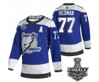 Tampa Bay Lightning #77 Victor Hedman Blue Road Authentic 2021 NHL Stanley Cup Final Patch Jersey