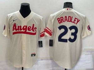 Los Angeles Angels #23 Archie Bradley Cream 2022 City Connect Cool Base Stitched Jersey