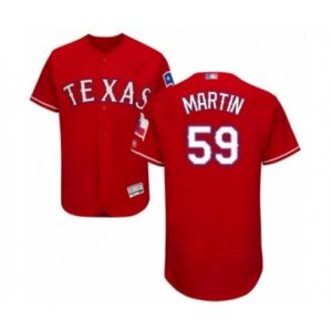 Texas Rangers #59 Brett Martin Red Alternate Flex Base Authentic Collection Baseball Player Jersey
