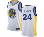 Golden State Warriors #24 Rick Barry Authentic White Home Basketball Jersey - Association Edition