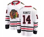 Chicago Blackhawks #14 Chris Kunitz Authentic White Away Fanatics Branded Breakaway NHL Jersey