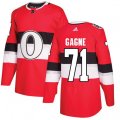 Ottawa Senators #71 Gabriel Gagne Authentic Red 2017 100 Classic NHL Jersey