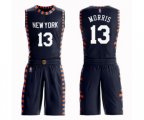 New York Knicks #13 Marcus Morris Swingman Navy Blue Basketball Suit Jersey - City Edition