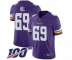 Minnesota Vikings #69 Rashod Hill Purple Team Color Vapor Untouchable Limited Player 100th Season Football Jersey