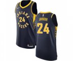 Indiana Pacers #24 Alize Johnson Authentic Navy Blue Basketball Jersey - Icon Edition