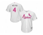 St. Louis Cardinals #4 Yadier Molina White Home 2016 Mother Day Cool Base Jersey