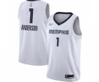 Memphis Grizzlies #1 Kyle Anderson Swingman White Finished Basketball Jersey - Association Edition