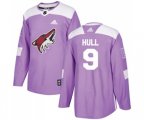 Arizona Coyotes #9 Bobby Hull Authentic Purple Fights Cancer Practice Hockey Jersey