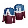 Colorado Avalanche #20 Conor Timmins Authentic Burgundy Blue 2020 Stadium Series Hockey Jersey