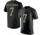 Pittsburgh Steelers #7 Ben Roethlisberger Black Camo Salute to Service T-Shirt