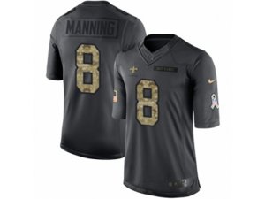 New Orleans Saints #8 Archie Manning Limited Black 2016 Salute to Service NFL Jersey