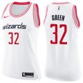Women's Washington Wizards #32 Jeff Green Swingman White Pink Fashion NBA Jersey