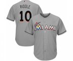 Miami Marlins #10 JT Riddle Replica Grey Road Cool Base Baseball Jersey