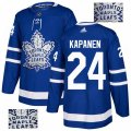 Toronto Maple Leafs #24 Kasperi Kapanen Authentic Royal Blue Fashion Gold NHL Jersey