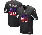 Arizona Cardinals #40 Pat Tillman Elite Black Alternate USA Flag Fashion Football Jersey