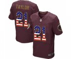 Washington Redskins #21 Sean Taylor Elite Burgundy Red Alternate USA Flag Fashion Football Jersey