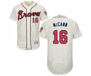 Atlanta Braves #16 Brian McCann Cream Alternate Flex Base Authentic Collection Baseball Jersey