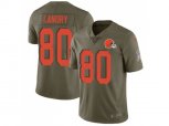 Cleveland Browns #80 Jarvis Landry Olive Men Stitched NFL Limited 2017 Salute To Service Jersey