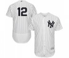New York Yankees #12 Troy Tulowitzki White Home Flex Base Authentic Collection Baseball Jersey