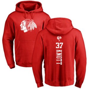 Chicago Blackhawks #37 Graham Knott Red One Color Backer Pullover Hoodie