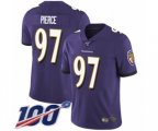 Baltimore Ravens #97 Michael Pierce Purple Team Color Vapor Untouchable Limited Player 100th Season Football Jersey