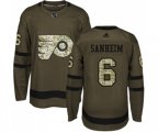 Adidas Philadelphia Flyers #6 Travis Sanheim Premier Green Salute to Service NHL Jersey