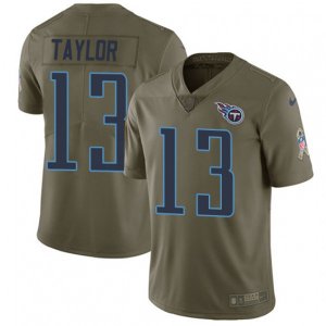 Tennessee Titans #13 Taywan Taylor Limited Olive 2017 Salute to Service NFL Jersey