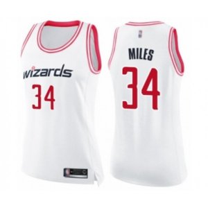 Women\'s Washington Wizards #34 C.J. Miles Swingman White Pink Fashion Basketball Jersey