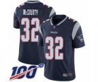 New England Patriots #32 Devin McCourty Navy Blue Team Color Vapor Untouchable Limited Player 100th Season Football Jersey