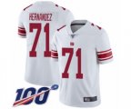 New York Giants #71 Will Hernandez White Vapor Untouchable Limited Player 100th Season Football Jersey