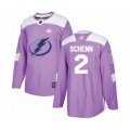 Tampa Bay Lightning #2 Luke Schenn Authentic Purple Fights Cancer Practice Hockey Jersey