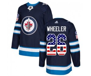 Winnipeg Jets #26 Blake Wheeler Authentic Navy Blue USA Flag Fashion NHL Jersey