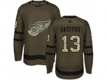 Detroit Red Wings #13 Pavel Datsyuk Green Salute to Service Stitched NHL Jersey