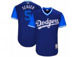Los Angeles Dodgers #5 Corey Seager Seager Authentic Navy Blue 2017 Players Weekend MLB Jersey