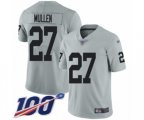 Oakland Raiders #27 Trayvon Mullen Limited Silver Inverted Legend 100th Season Football Jersey