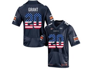 2016 US Flag Fashion Men\'s Under Armour Corey Grant #20 Auburn Tigers College Football Jersey - Navy Blue