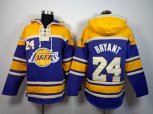 Los Angeles Lakers #24 Kobe Bryant yellow-purple[pullover hooded sweatshirt]