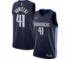 Dallas Mavericks #41 Dirk Nowitzki Swingman Navy Finished Basketball Jersey - Statement Edition