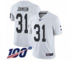 Oakland Raiders #31 Isaiah Johnson White Vapor Untouchable Limited Player 100th Season Football Jersey