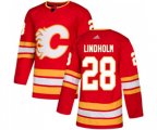 Calgary Flames #28 Elias Lindholm Authentic Red Alternate Hockey Jersey